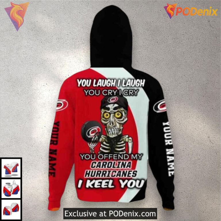 You Laugh I Laugh Quote Design Carolina Hurricanes Youth Hoodie Custom 3D - 2