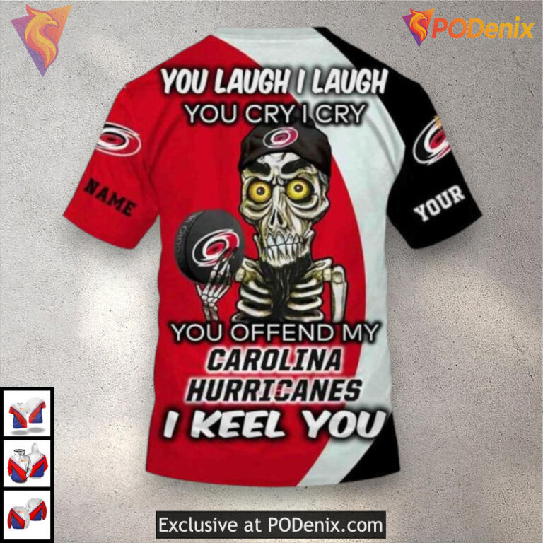 You Laugh I Laugh Quote Design Carolina Hurricanes Youth Hoodie Custom 3D - 3