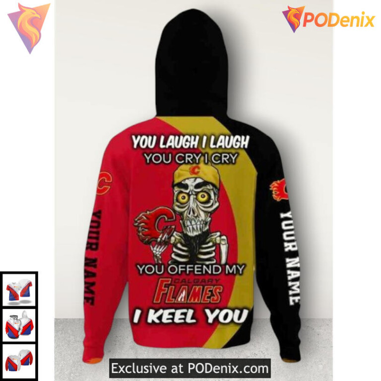 You Laugh I Laugh You Cry I Cry Calgary Flames Holiday Hoodie 3D Edition - 2