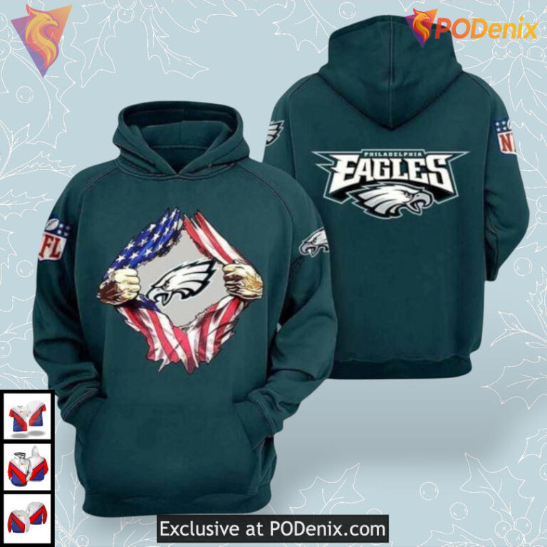 Youth Fan Gear Collection Philadelphia Eagles Team Hoodie NFL 3D Print Edition