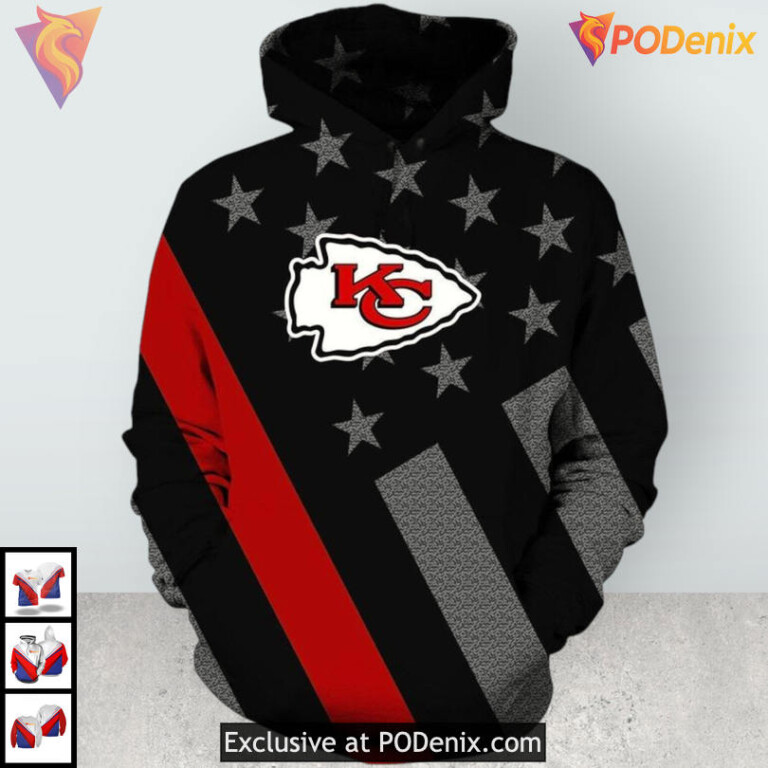 Youth Zip Up Kc Chiefs Hoodie Custom 3D Game Day Apparel for Young Fans
