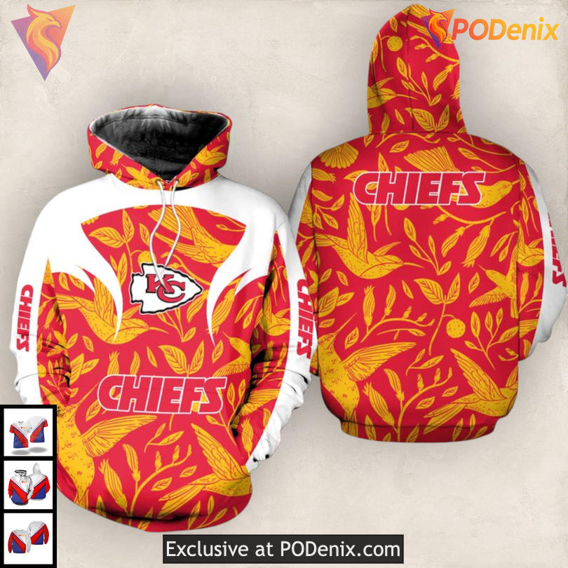 Youthful Floral Spirit Kansas City Chiefs Hoodie 3D with Zip Up Comfort Youthful Floral Spirit Kansas City Chiefs Hoodie 3D with Zip Up Comfort