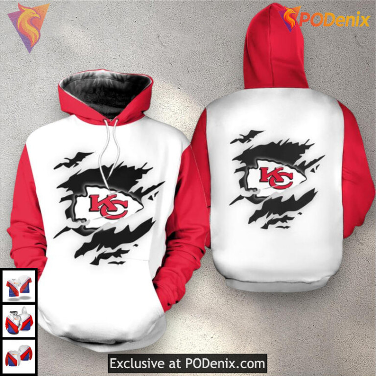 Zip Fleece Kansas City Chiefs Mens Hoodie, Custom 3D Limited Edition Style - 1
