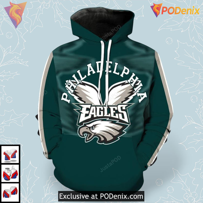 Zip Style Edition Custom Philadelphia Eagles Hoodies NFL Fan 3D Design Zip Style Edition Custom Philadelphia Eagles Hoodies NFL Fan 3D Design