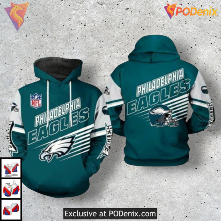 Zip Style Gamewear Philadelphia Eagles Mens Hoodies 3D Printed Design