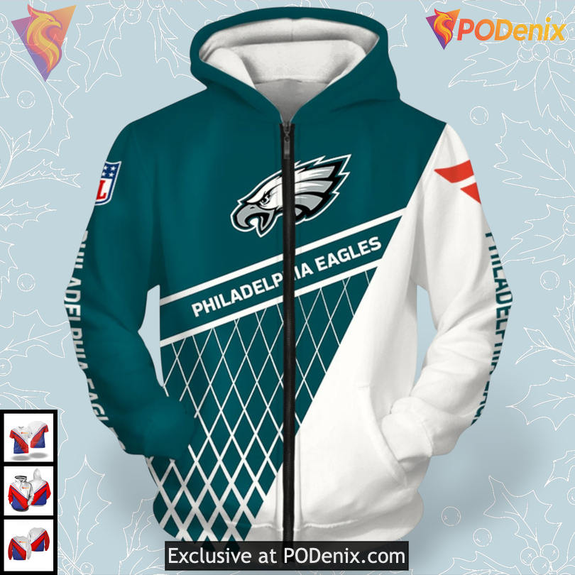 Zip Up Edition Philadelphia Eagles Hoodie 3D Perfect Gift for Loyal Football Fans Zip Up Edition Philadelphia Eagles Hoodie 3D Perfect Gift for Loyal Football Fans