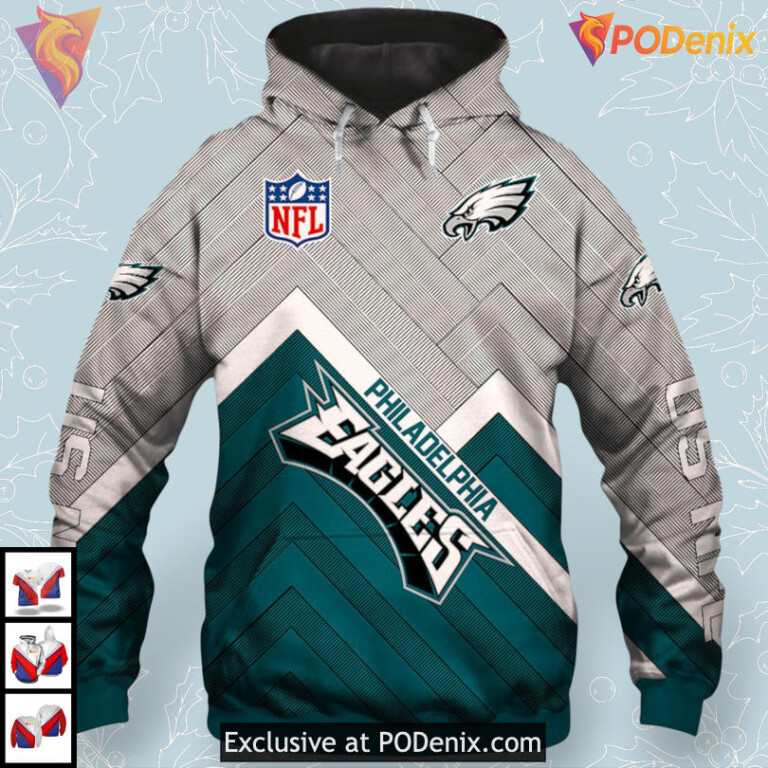 Zip Up Fan Edition Mens Philadelphia Eagles Hoodie 3D Apparel for Football Lovers