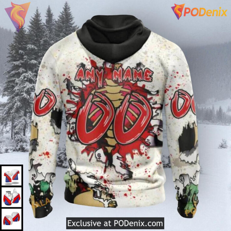 Zombie Halloween Costume Design NHL Vintage Montreal Canadiens Hoodie 3D - 1