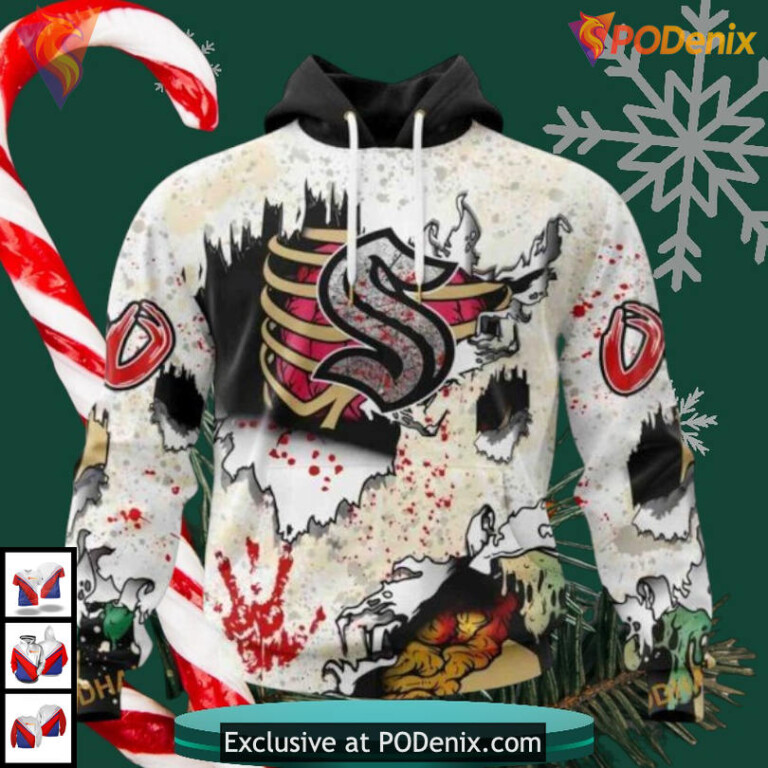 Zombie Halloween Costume Style NHL Seattle Kraken Hoodie 3D Custom