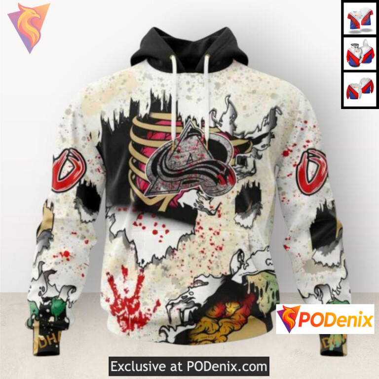 Zombie Halloween Costume Style Personalized Colorado Avalanche Hoodie Sweatshirt