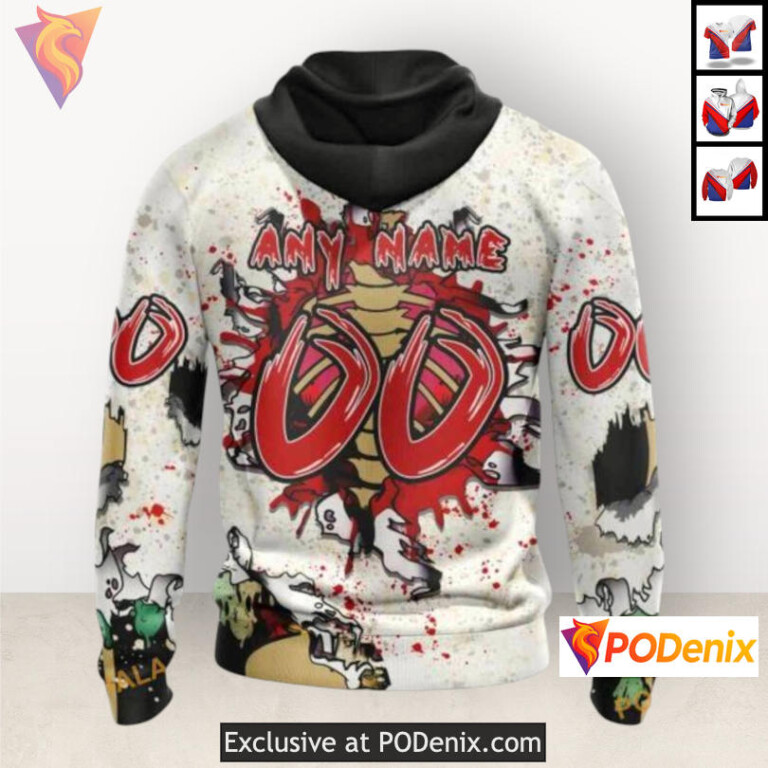 Zombie Halloween Costume Style Personalized Colorado Avalanche Hoodie Sweatshirt - 1