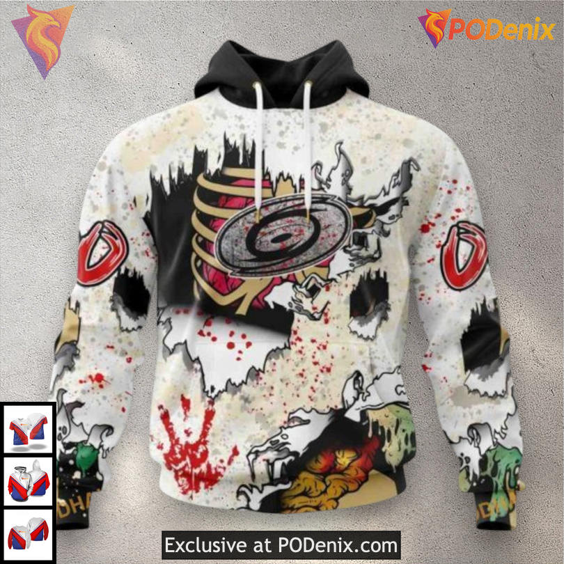 Zombie Halloween Style Carolina Hurricanes Unisex Hoodie Custom 3D