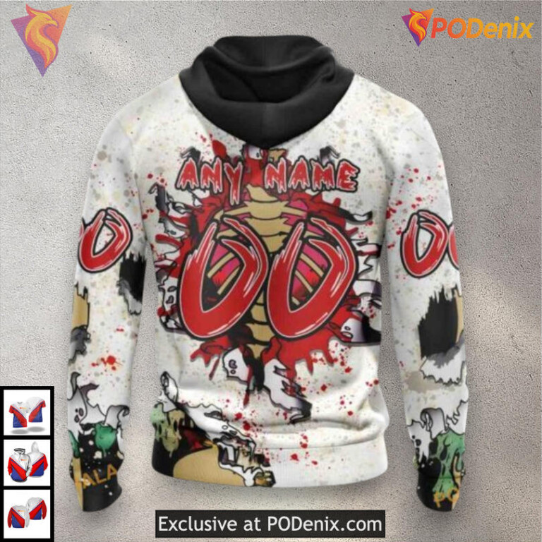 Zombie Halloween Style Carolina Hurricanes Unisex Hoodie Custom 3D - 1