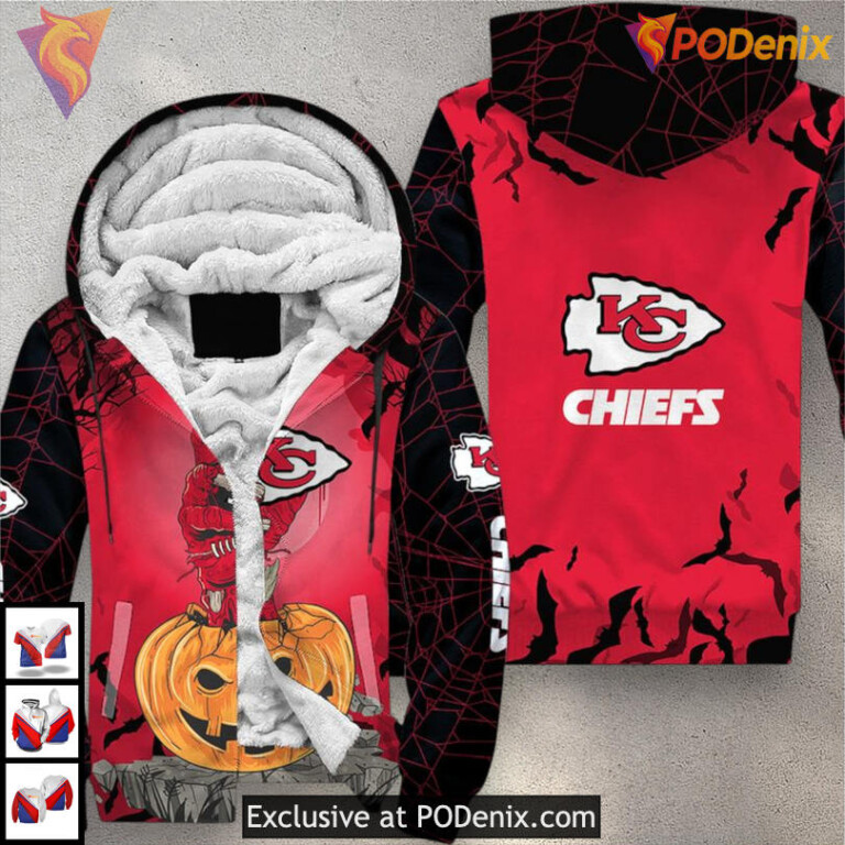 Zombie Hand Halloween Kansas City Chiefs Hoodie 3D, Custom Mens Fan Apparel - 2