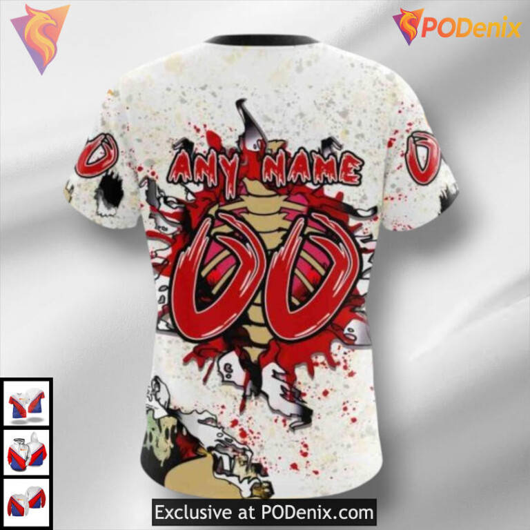 Zombie Style Halloween Calgary Flames Hoodie 3D Graphic Sweatshirt - 3