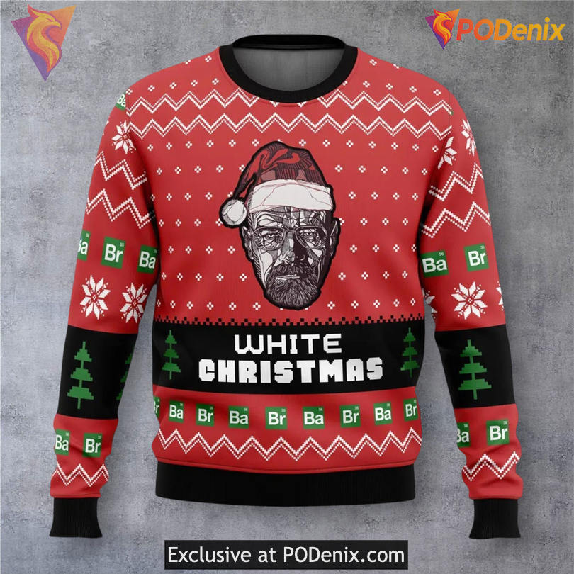 Breaking Bad White Christmas Parody Ugly Xmas Sweater Chemistry Humor Design