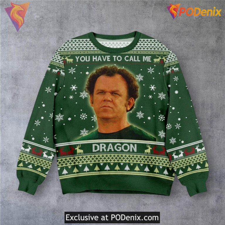 Call Me Dragon Step Brothers Line Funny Christmas Sweater Comedy Quote Style