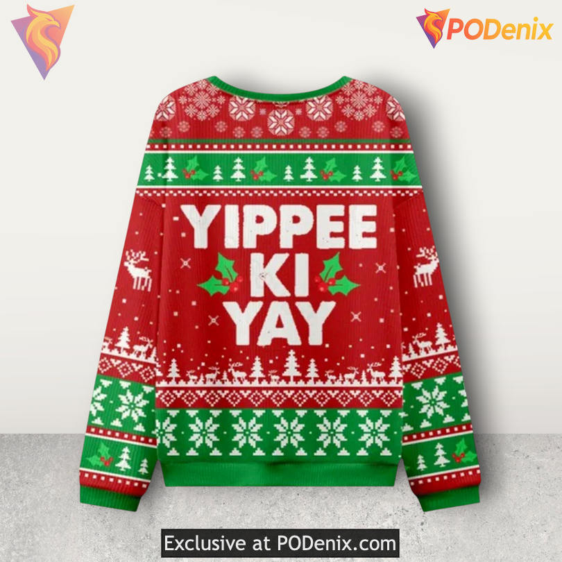 Die Hard Yippee Ki Yay Action Movie Line Classic Xmas Festive Holiday Sweater