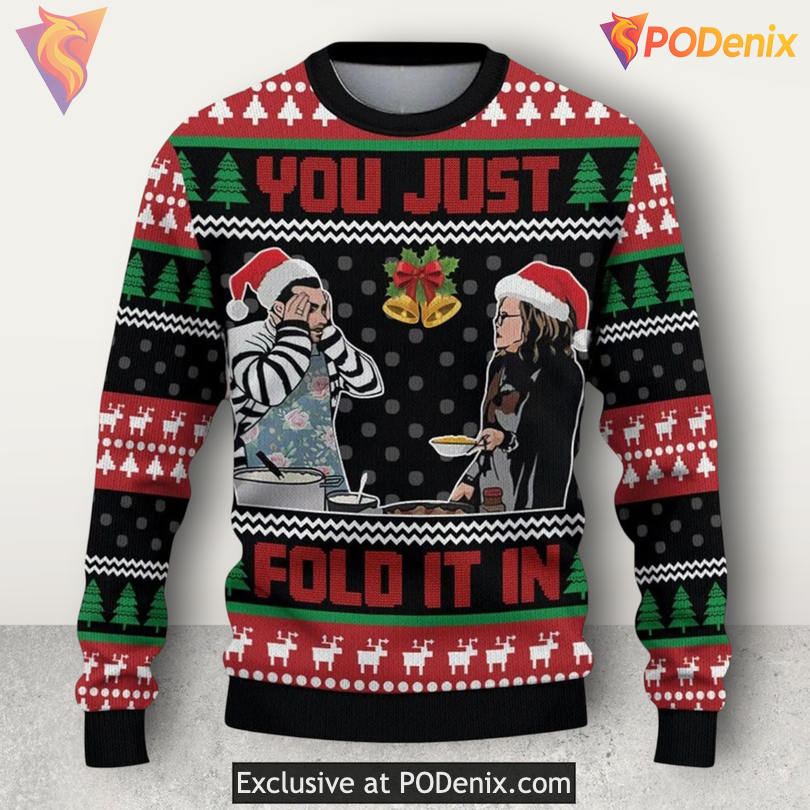 Fold It In Schitts Creek Comedy Line Funny Scene Festive Holiday Xmas Sweater