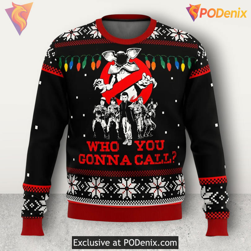 Ghostbusters Who You Gonna Call Movie Quote Classic Xmas Party Sweater
