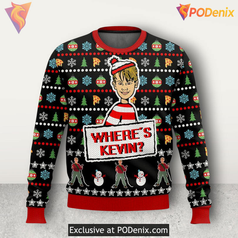 Kevin Home Alone Hide And Seek Movie Quote Festive Funny Xmas Sweater