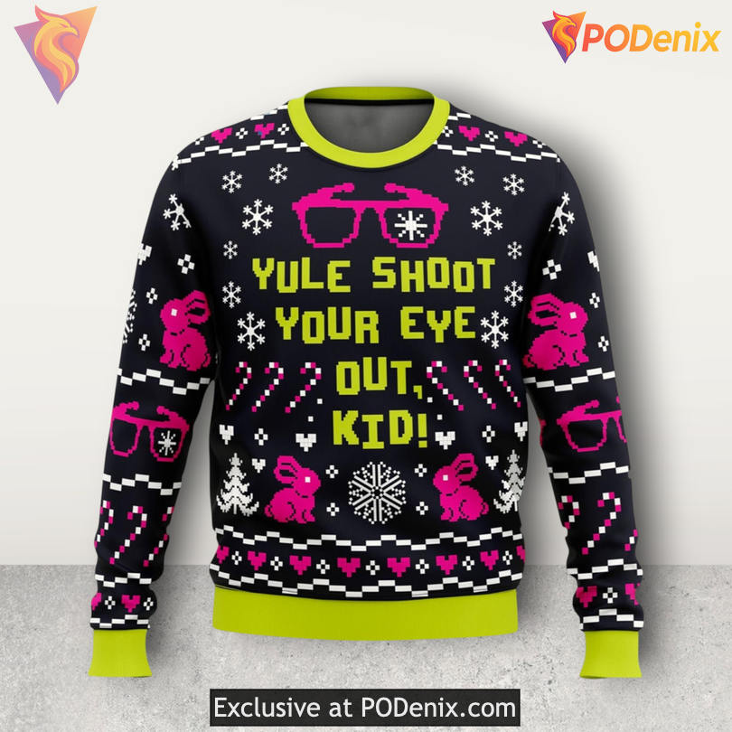 Shoot Your Eye Out Kid Retro Movie Moment Nostalgic Festive Holiday Xmas Sweater