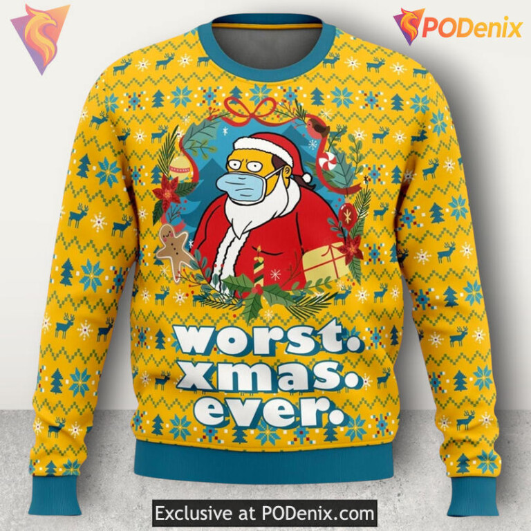 Simpsons Worst Christmas Ever Cartoon Humor Quote Funny Holiday Xmas Sweater