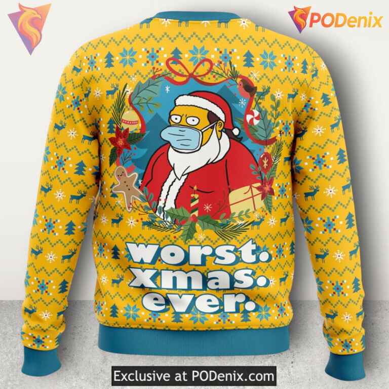 Simpsons Worst Christmas Ever Cartoon Humor Quote Funny Holiday Xmas Sweater - 1