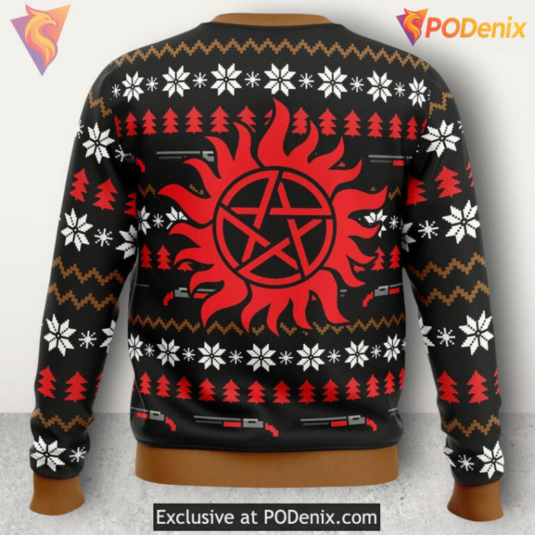 Supernatural Winchesters Hunting People Festive Horror Holiday Christmas Sweater - 1