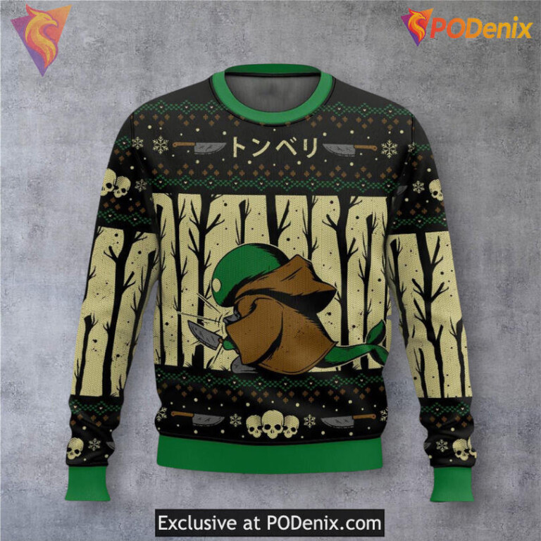 Tonberry Chef Knife Final Fantasy Xmas Sweater Gamer Theme Holiday Style