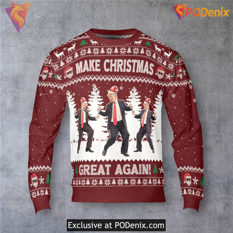Trump Make Christmas Great Again Slogan Political Festive Holiday Sweater