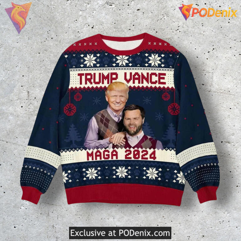 Trump Vance Step Brothers Parody Graphic Humor Holiday Xmas Sweater