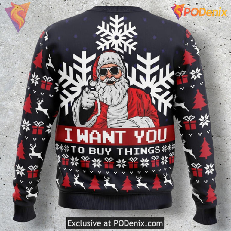 Uncle Santa Comedy Quote Funny Holiday Party Xmas Sweater - 1