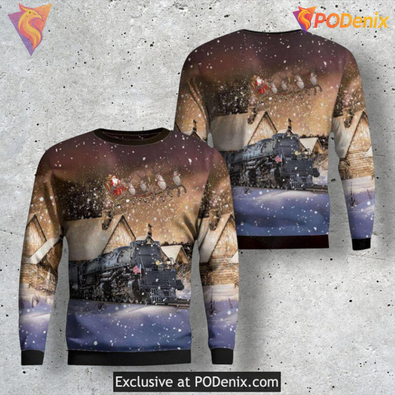 Union Pacific Big Boy 4014 Train Retro Railway Holiday Christmas Sweater