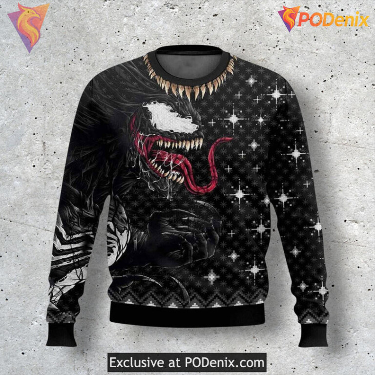 Venom The Last Dance Marvel Antihero Graphic 3D Holiday Christmas Sweater