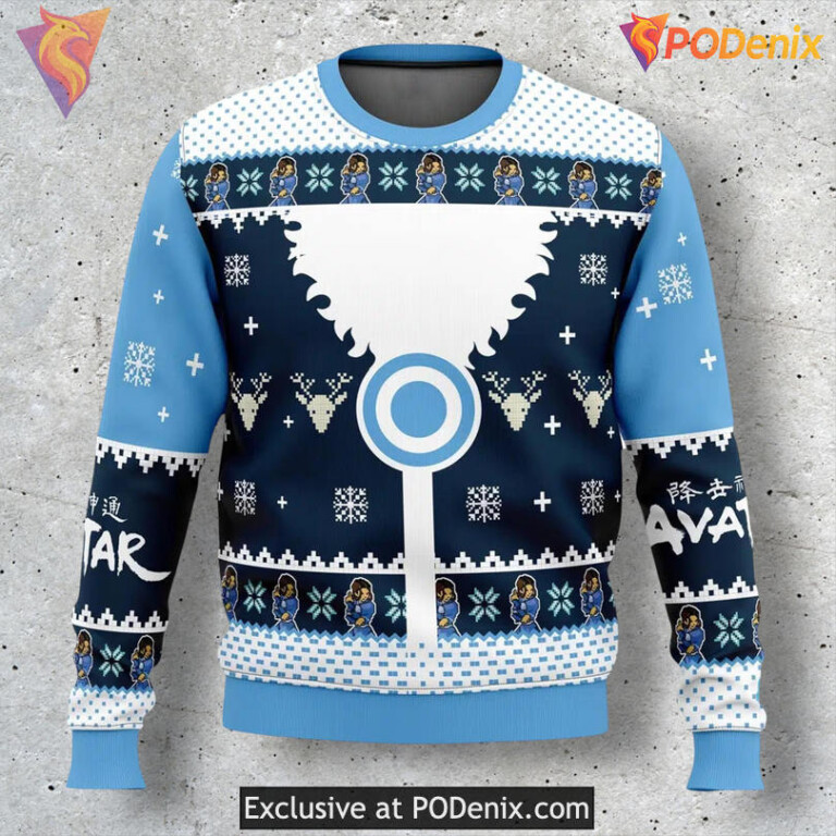 Waterbenders Avatar Water Tribe Element Power Holiday Christmas Sweater