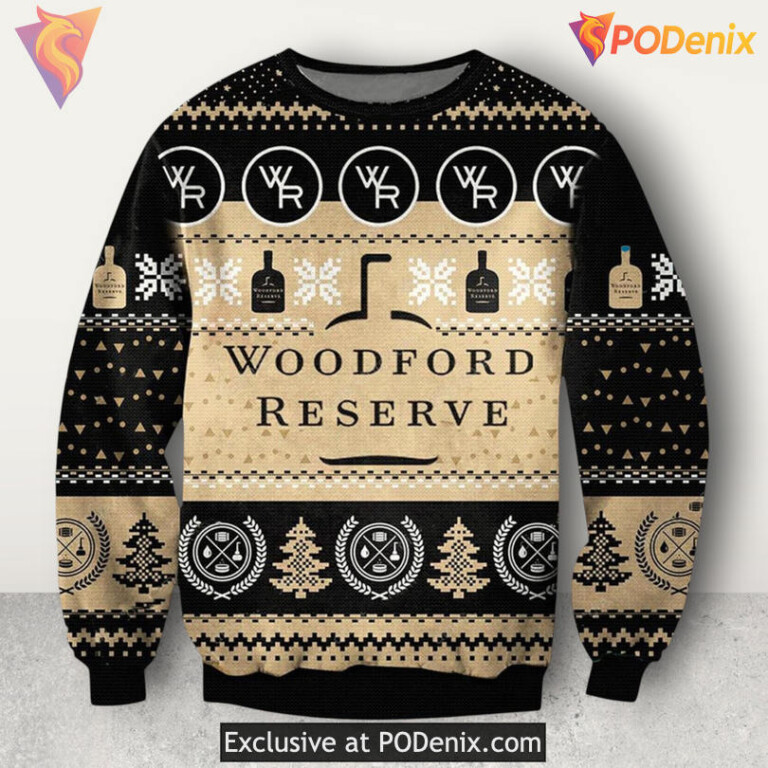 Woodford Reserve Bourbon Whiskey Logo Classic Festive Holiday Xmas Sweater