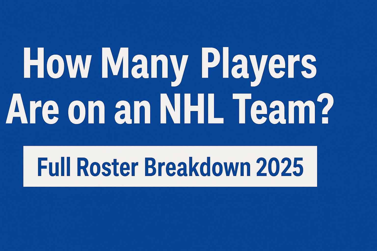 How Many Players Are on an NHL Team? Full Roster Breakdown 2025