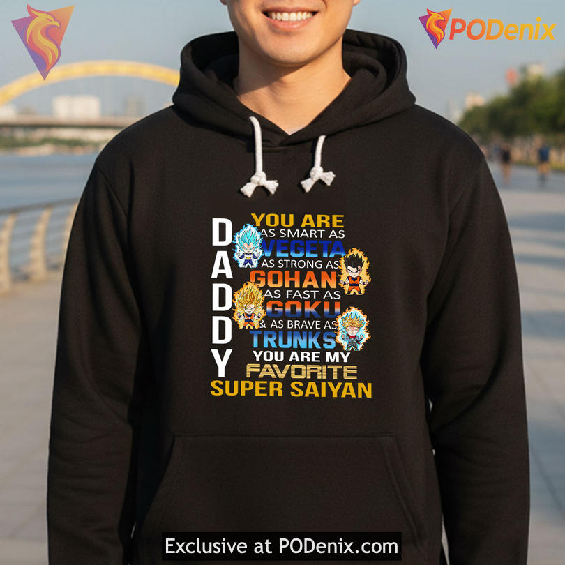 Anime Dad Pride Graphic Shirt Centered On Smart Vegeta Power Quote
