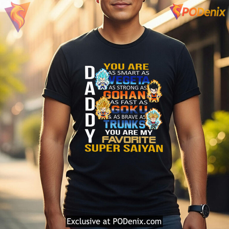 Anime Dad Pride Graphic Shirt Centered On Smart Vegeta Power Quote - 1