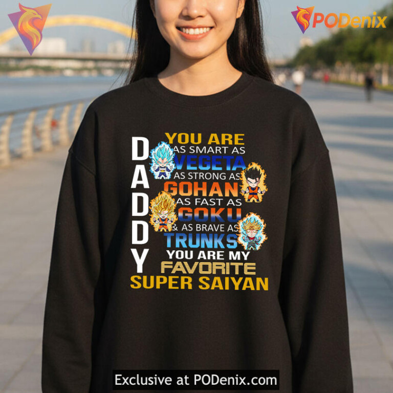 Anime Dad Pride Graphic Shirt Centered On Smart Vegeta Power Quote - 2