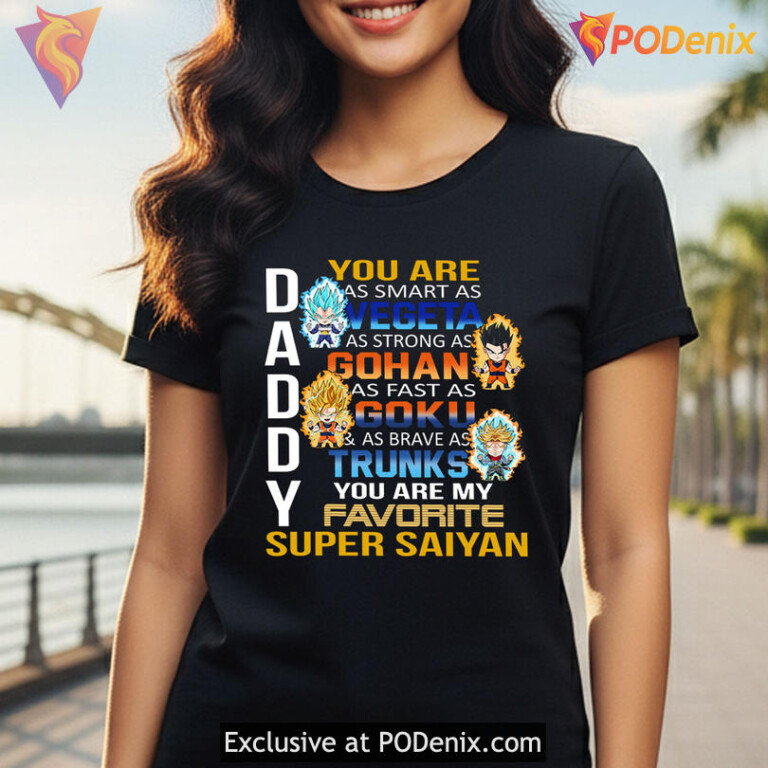 Anime Dad Pride Graphic Shirt Centered On Smart Vegeta Power Quote - 3