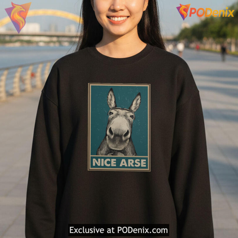 Cheeky Humor Statement Shirt Centered Around Nice Arse Bold Typography - 3
