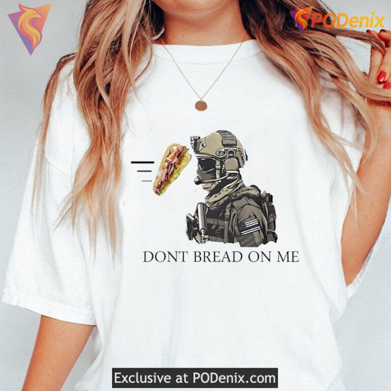 Don't Bread On Me Funny Gadsden Parody Sandwich Graphic Tee Liberty Meme Humor - 1