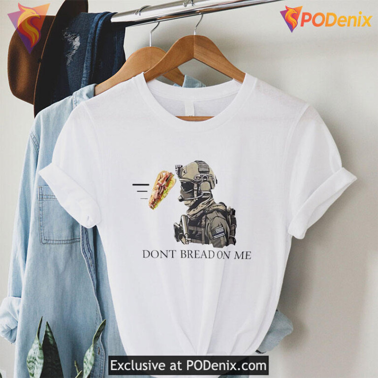 Don't Bread On Me Funny Gadsden Parody Sandwich Graphic Tee Liberty Meme Humor - 3