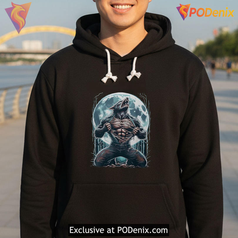 Edgy Animal Graphic Tee Highlighted By Wolf Ripping Shirt Design