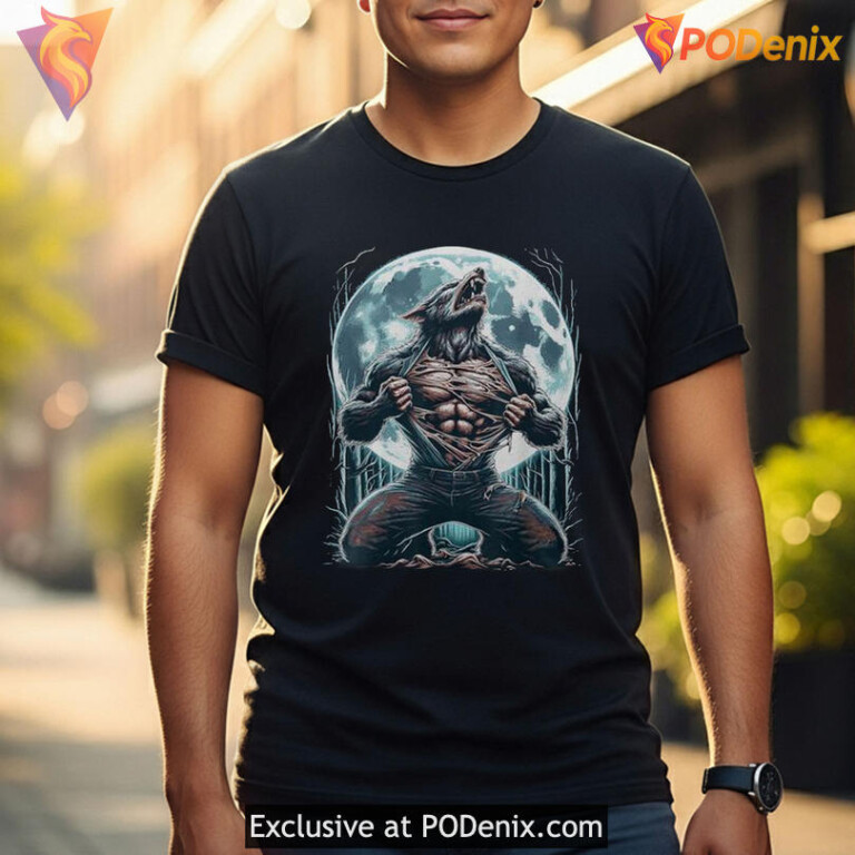 Edgy Animal Graphic Tee Highlighted By Wolf Ripping Shirt Design - 1