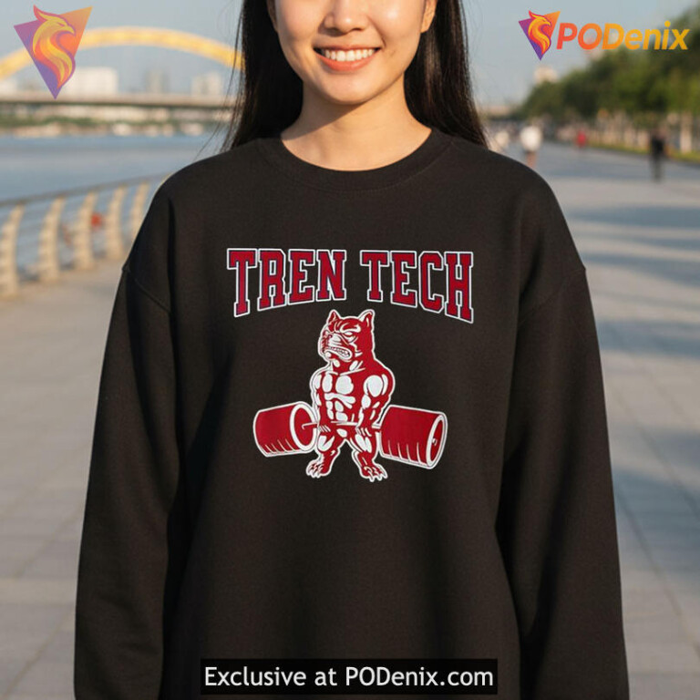 Gym Culture Parody Tee With Bold Training Humor Tren Tech Meme Bodybuilding Style