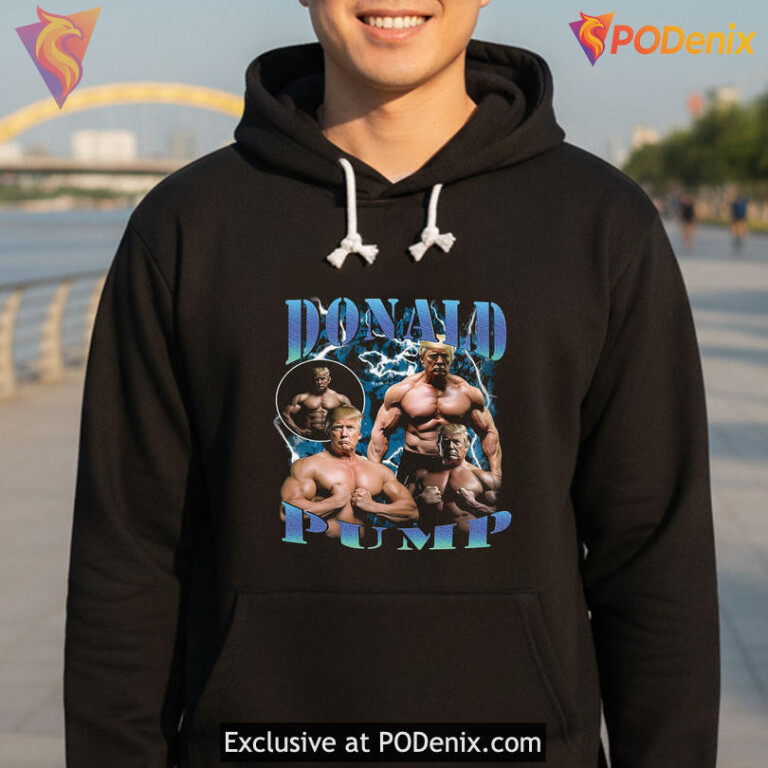 Gym Parody Political Meme Tee With Exaggerated Strength Donald Pump Shirt Humor - 1
