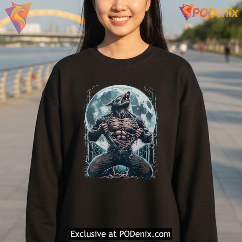 Horror Meme Graphic Tee Inspired By Werewolf Ripping Shirt Meme